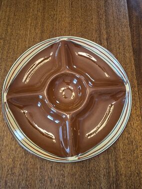 Val Do Sol Glazed Ceramic 5-Section Serving Platter Made In Portugal